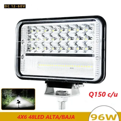 FARO CUADRADO BLANCO/AMARILLO 4X6 48LED