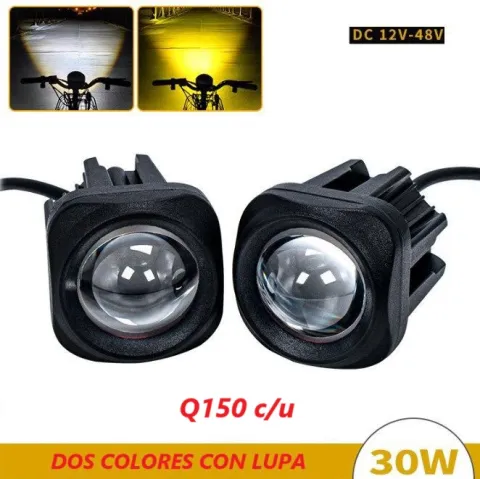 HALOGENO 2.4 PULGADAS LUPA CUADRADO BLANCO+AMARILLO