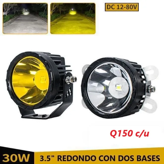 HALOGENO 3.5" REDONDO BLANCO/AMARILLO 12-24V