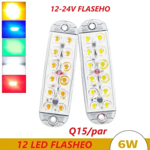 LUZ CAJON 12LED COLOR 12-80V FLASHEO PAR